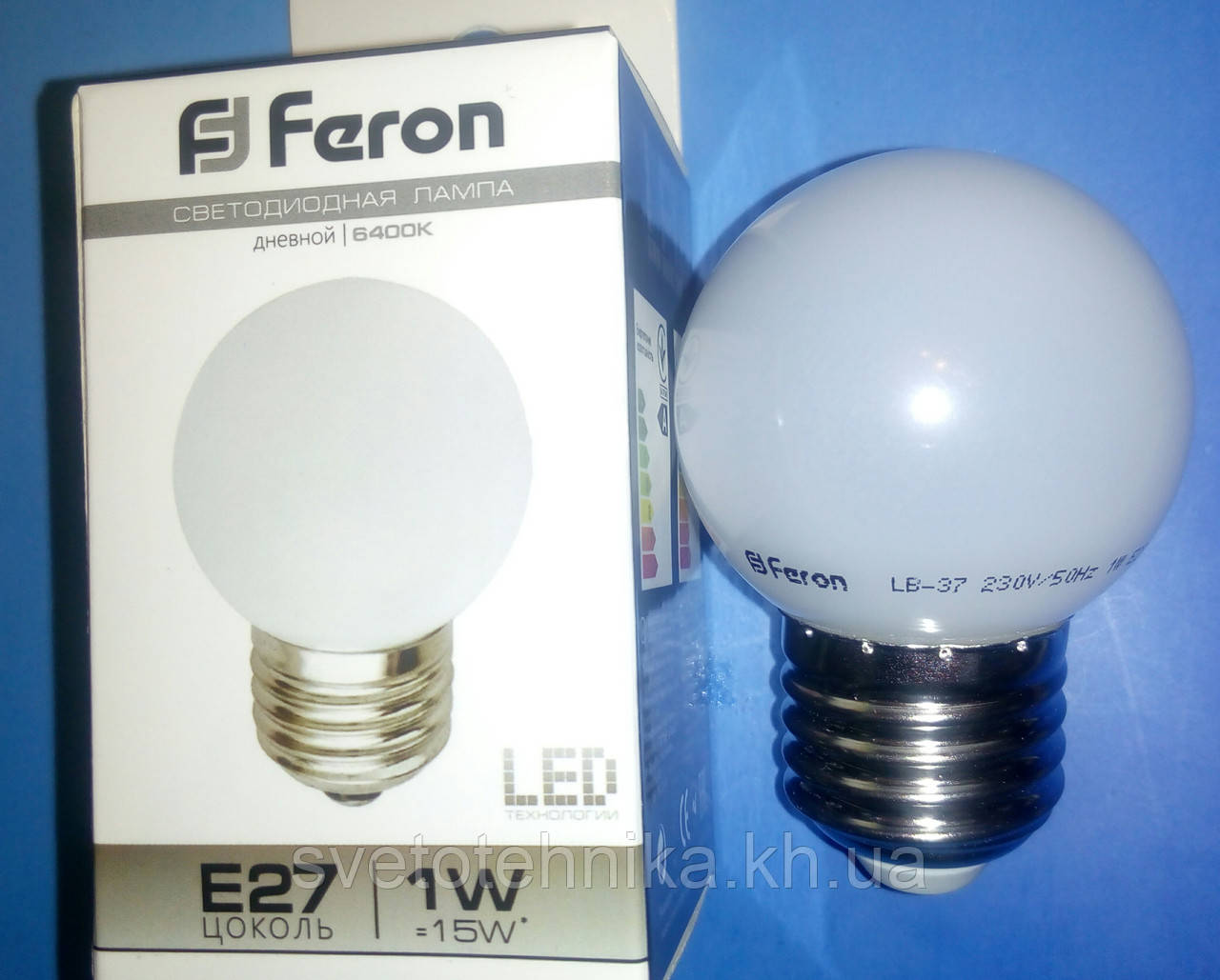 Светодиодная лампа Feron LB37 Е27 1W типа G45 "шар" красная для декоративного освещения - фото 5 - id-p439590141