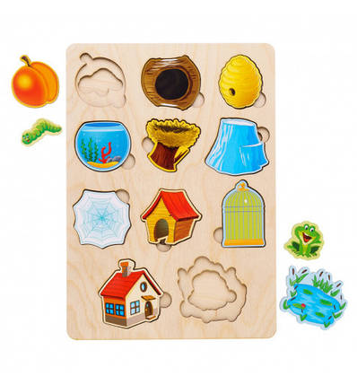 Сортер дитячий Ань-Янь "Хто? Де живе?", ПСД059, фото 1