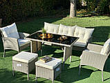 Комплект меблів із ротанга Modena — диван, стіл, 2 крісла, 2 пуфи!, фото 2