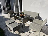 Комплект меблів із ротанга Modena — диван, стіл, 2 крісла, 2 пуфи!, фото 5