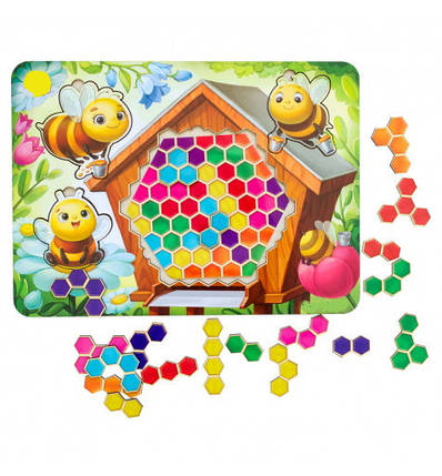 Сортер- тетріс дитячий Ань-Янь "Веселі бджілки", ПСД165, фото 1