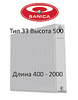 СТАЛЬНЫЕ РАДИАТОРЫ SANICA 33 ТИП 500*400 ТУРЦИЯ (боковое подключение)