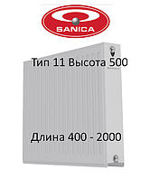 СТАЛЕВІ РАДІАТОРИ SANICA 11 ТИП 500*400 ТУРЕЧЧИНА (бокове підключення)