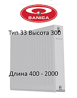 СТАЛЕВІ РАДІАТОРИ SANICA 33 ТИП 300*400 ТУРЕЧЧИНА (бокове підключення)