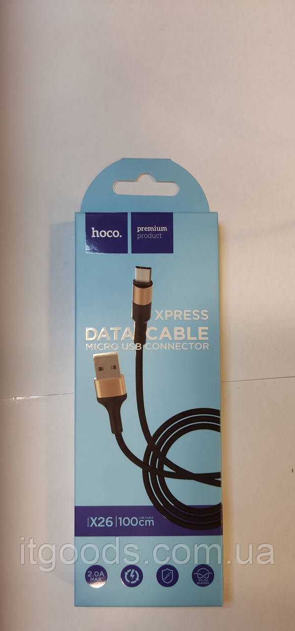 USB кабель / шнур Hoco X26 Xpress Charging Micro USB (черно-золотой цвет) - фото 1 - id-p1495544272
