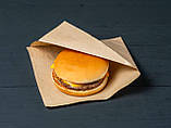 Куточок для упаковки гамбургера паперовий 170х170 мм, упаковка для фаст фуду, упаковка 500 шт, фото 3