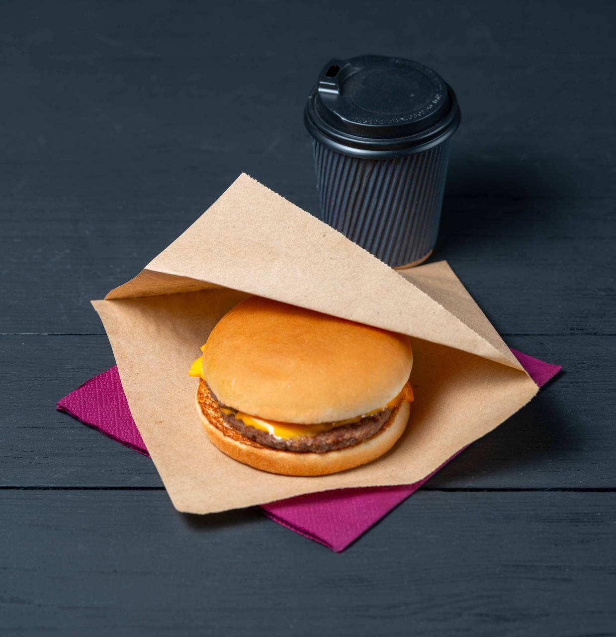 Куточок для упаковки гамбургера паперовий 170х170 мм, упаковка для фаст фуду, упаковка 500 шт