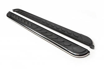 Бокові пороги,підніжки Maydos V1 (2 шт., Алюміній -2023 нерж) для мод. Nissan Pathfinder R51 2005-2014рр.