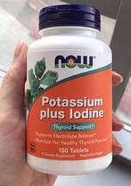 Калій плюс Йод Now Foods Potassium plus Iodine 180 таблеток, фото 6