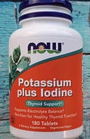 Калий йодид NOW Potassium plus Iodine 180 таблеток