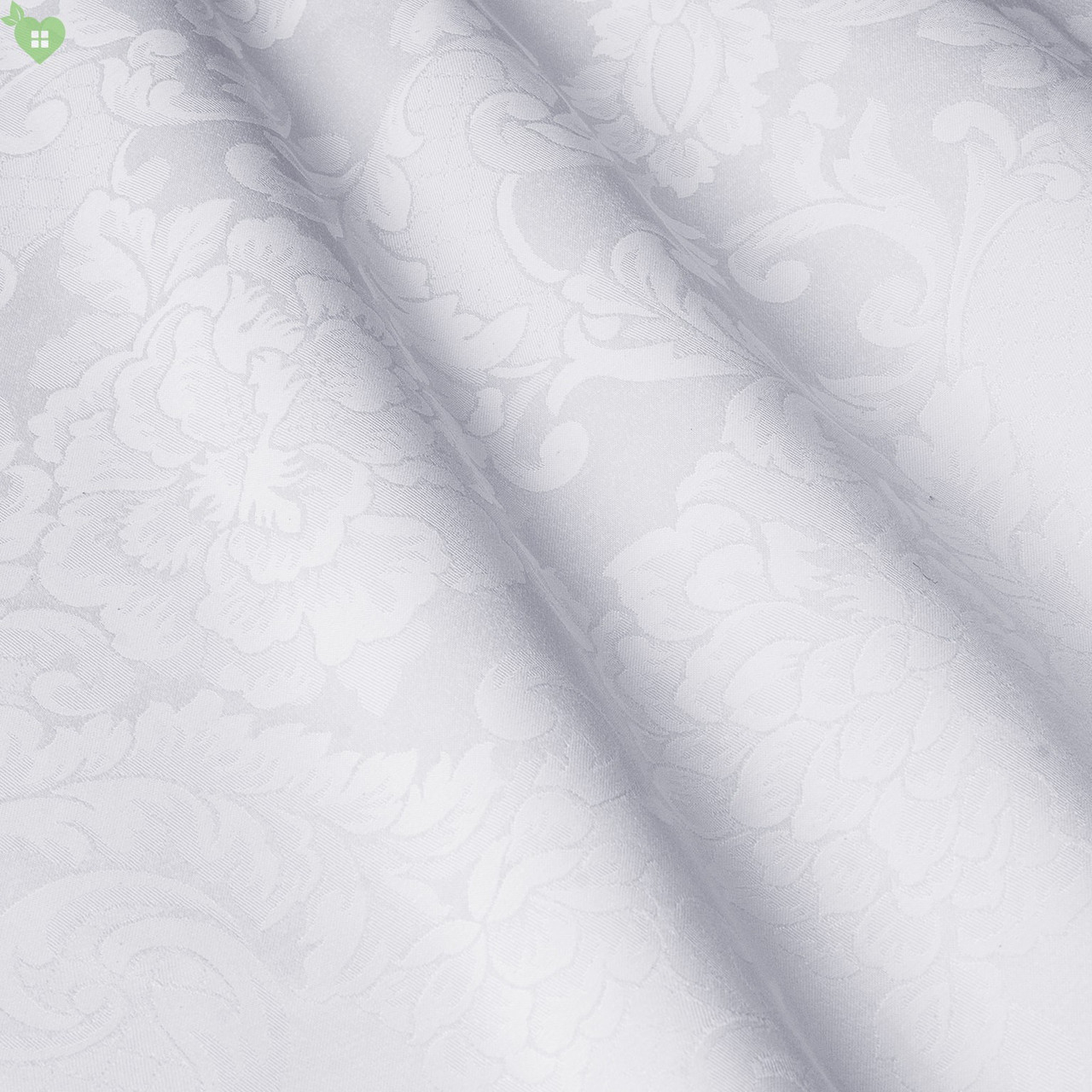 Скатертна тканина для ресторану з вензелем білого кольору Італія 83552v2