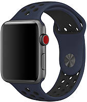 Силиконовый ремешок Band Nike Sport Series for Apple Watch 41/40/38mm Obsidian Black (HC)