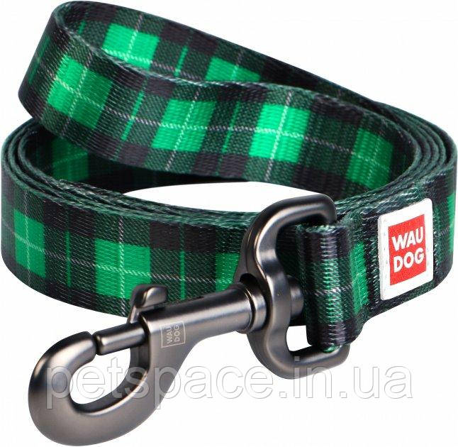 Поводок Collar WauDog Nylon (нейлоновий, зелена шотландка, 15мм/152-183см)