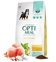 Optimeal для собак 12 кг великих порід від 25 кг з куркою сухий корм