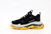 Женские Кроссовки Balenciaga Triple S "Black Yellow" - "Черные Жёлтые" KL856 Женские Кроссовки Balenciaga Triple S "Black Yellow" - "Черные Жёлтые"