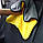 Мікрофібра для полірування авто, сіро-жовте 39х30 см, двостороннє рушник для протирання автомобіля, фото 4