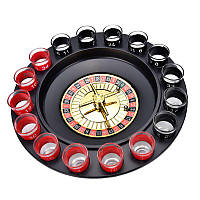 Игра пьяная рулетка с рюмками 16 шт Красно-Черная, алко рулетка со стопками | рулетка алкогольная (TO)