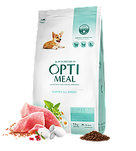 Optimeal 12 кг для цуценят всіх порід з індичкою сухий корм