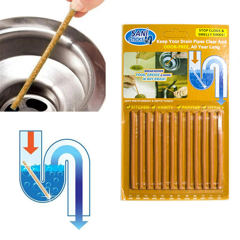 Палочки от засоров Sani Sticks Сани Стикс, Оранжевый, средство для чистки труб и канализации (TO) - фото 1 - id-p1495570718