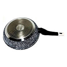 Сковорода антипригарна UNIQUE UN-5104-24 діаметр 24 см граніт без кришки, фото 3