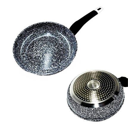 Сковорода антипригарна UNIQUE UN-5104-24 діаметр 24 см граніт без кришки, фото 1