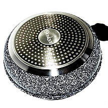 Сковорода антипригарна UNIQUE UN-5104-24 діаметр 24 см граніт без кришки, фото 5