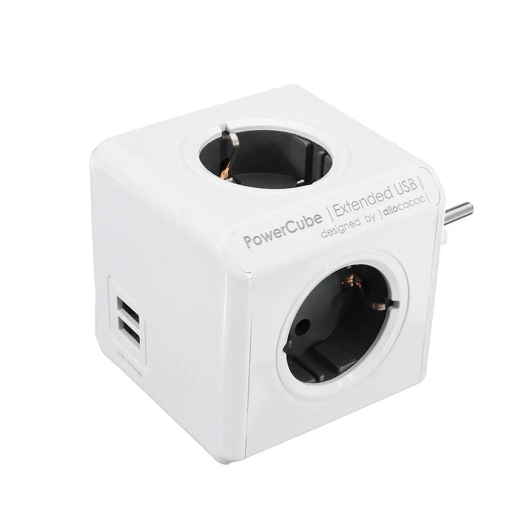 Разветвитель 4 розетки с юсб портом Power Cube USB "тройник" в розетку электрический с заземлением (TO) - фото 2 - id-p1495570843
