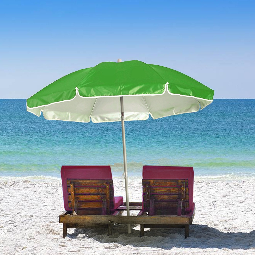 Большой пляжный садовый зонт с наклоном салатовый, 1.6 м зонтик от солнца для пляжа с оборкой (TO) - фото 2 - id-p1495571594