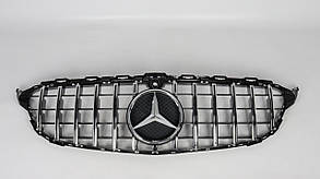Решітка радіатора на Mercedes C-class W205, стиль Panamericana GT black chrome (camera)