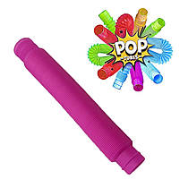 Антистрес іграшка поп туб (pop tube), Рожева розвиваюча трубка pop tubes | поп труба