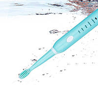 Электрическая зубная щетка со сменными насадками (4 шт.) голубая (електрична зубна щітка) с доставкой (TO)