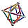 Неокуб магнітні кульки Neo MIX COLOR (36 кольорових паличок і 24 кульки-металік) магнітний конструктор, фото 3