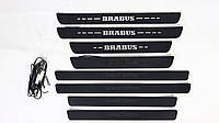 Накладки на порожки black с подсветкой (Brabus) Mercedes W222 2013-2020