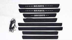 Накладки на поріжки black з підсвіткою (Brabus) Mercedes W222 2013-2020