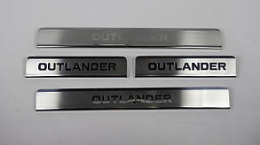 УЦІНКА! Накладки на пороги в салон (Omsarline) Mitsubishi Outlander XL 2006-2012