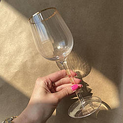 Келих для вина "Едж" із золотим обідком 350 мл