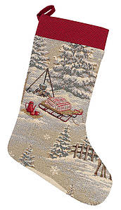 Новорічний носок чобіток для подарунків гобеленовий 25х37 см панчоху різдвяний чобіток