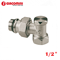 Кран радіаторний Giacomini R16X033, Ø½", кутовий