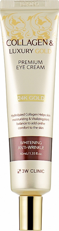 Крем для шкіри навколо очей 3W Clinic Collagen & Luxury Gold Eye Cream 40 мл, фото 1