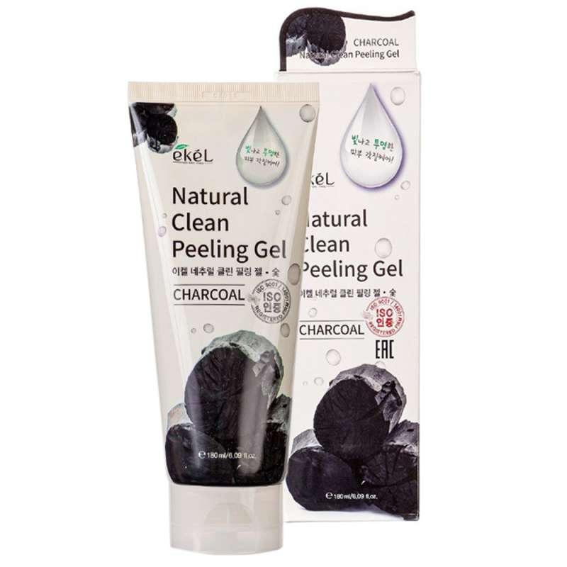 Пілінг-гель для обличчя "Деревне вугілля" Ekel Charcoal Natural Clean Peeling Gel 180 мл