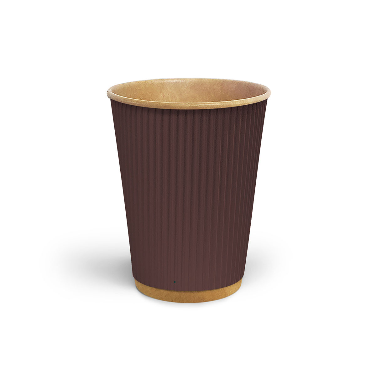 Стакан гофрований 500 мл Коричневий (крафт основа), фото 1