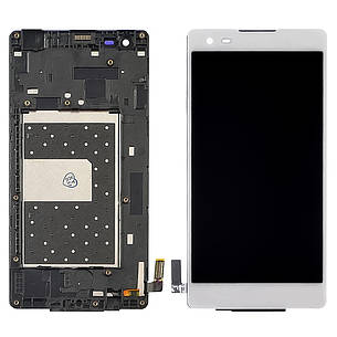 Дисплей (lcd екран) для LG X Style K200 з білим тачскрином та корпусною рамкою, фото 2