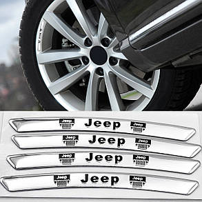 Наклейки на диски (на колеса) Jeep (Джіп) сріблясті, фото 1