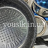 Набір каструль і сковорода з неіржавкої сталі German Family GF-2054, набір кухонного посуду для дому, фото 7