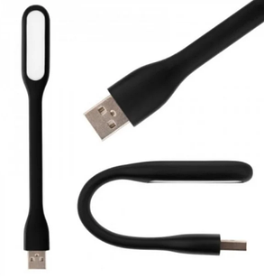 Гнучка міні лампа USB LED ABC чорна, фото 2