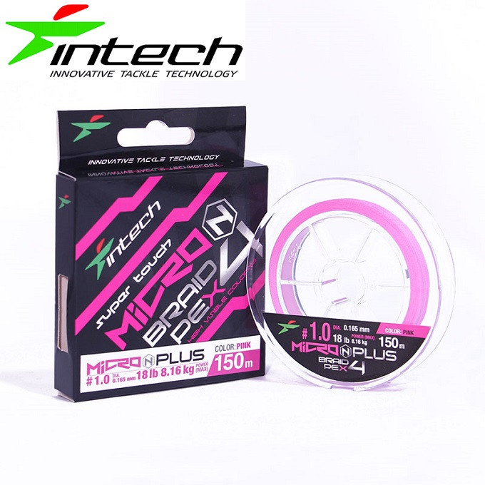 Шнур плетений Intech MicroN Plus PE X4 150м рожевий