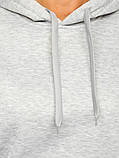Толстовка Supreme HOODIE Худі Супріме жіноча, чоловіча Кенгуру принт Сюприм сіра Кофта з капюшном Супреме, фото 6