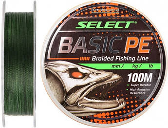 Шнур Select Basic PE 100m (темно-зелений) 0.14mm 15lb/6.8kg