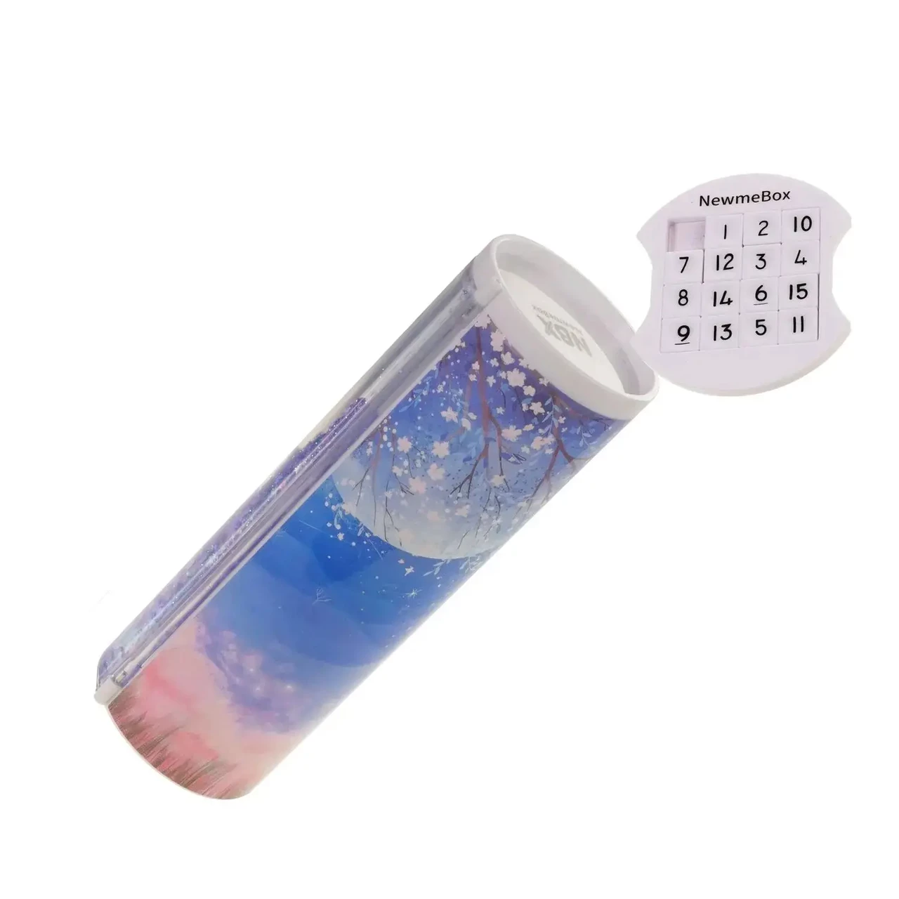 Пенал шкільний багатофункціональний з головоломкою, блакитний, фото 1