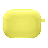 Чехол силиконовый Silicone Case с микрофиброй для наушников Airpods Pro (Bright Yellow) Желтый